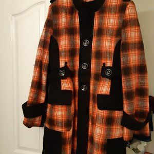Paparazzi Wool Jacket Orange, White and Black Medium size